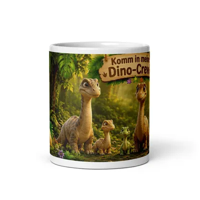 Produktbild von Dino Tasse Brachiosaurus 330 ml – Keramiktasse mit Dinosaurier-Motiv, Geschenk für Dino-Fans