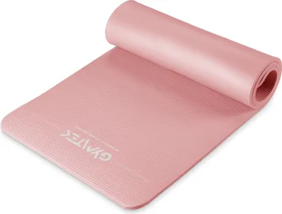 Produktbild von Gymtek® Gymnastická podložka 1,5 cm - 180x61 cm - Cvičební podložka pro pilates, jógu a fitness - protiskluzová podložka na jógu - růžová
