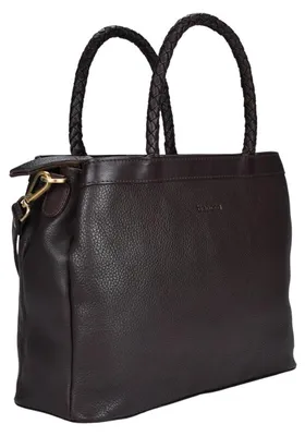 Produktbild von Beocca Beau Leder-Handtasche, aus pflanzlich gegerbtem Leder, Mid-Size Format, elegante Damentasche, handgefertigt, Dunkelbraun