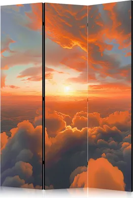 Obrázek produktu pro Oboustranný paraván Krajiny 135x172 cm 3dílný hnědý