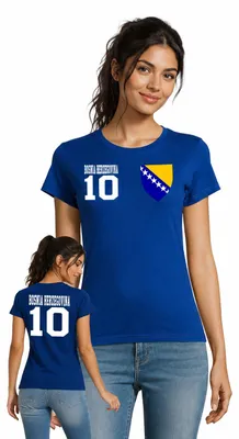 Produktbild von Bosnein_D_Tee Damen T-Shirt Bosnien Fußball Fan Trikot Print Shirt