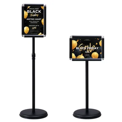 Produktbild von COSTWAY Infoständer Höhenverstellbar, A4 Plakatständer mit wasserbefüllbarem Sockel & Edelstahlfuß, Aufsteller Präsentationsständer, Kundenstopper