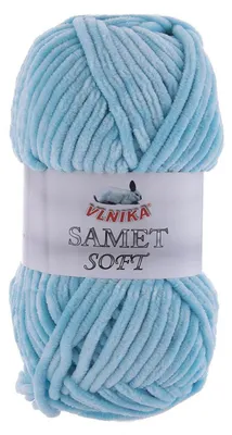 100g Strickgarn Samet Soft Chenille hellblau