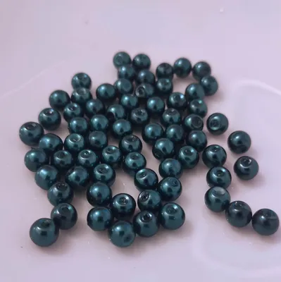 Produktbild von Glasperlen - Typ 'rund' - 12g - 2 mm - Türkis dunkel