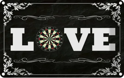 Produktbild von vianmo Blechschild 12x18 cm Love Darts Sport Hobby