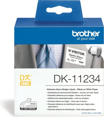 Produktbild von Brother DK-11234, Weiß, Selbstklebendes Druckeretikett, Entfernbar, Rechteck, Brother QL, 8,6 cm