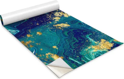 Immagine prodotto di Pellicola autoadesiva per mobili - pellicola decorativa - mobili da tavolo - tagliabile su misura - marmo blu - 100 x 50 cm