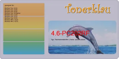 Produktbild von black Thermotransferfilm 4.6-PC202RF kompatibel mit Brother PC-202RF
