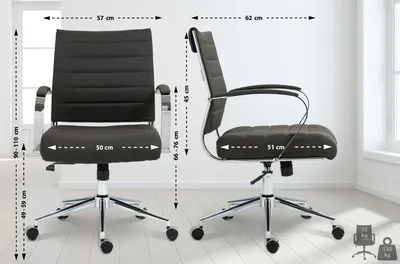 Image de Chaise de bureau CLP Oakland, réglable en hauteur et pivotante, gris foncé, revêtement en tissu