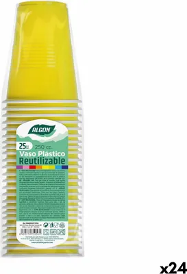 Obrázek produktu pro Sada opakovaně použitelných kelímků algon žlutá 24 kusů 250 ml (25 kusů)