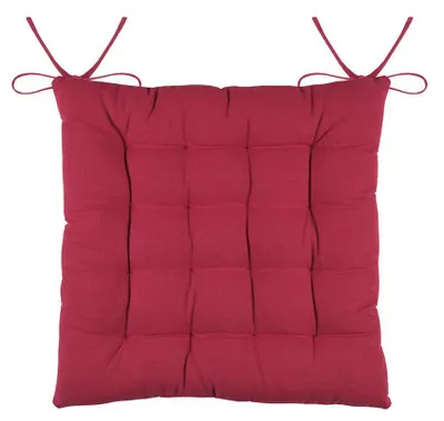 Imagen del producto de Cojín para silla, almohadilla para asiento, funda para silla de algodón con cintas, acolchado, color rojo, 38x38 cm