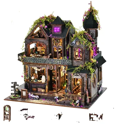 Produktbild von Puppenhaus Modell, 3D Holzmontage, bezaubernde Wohnkultur, MagCastle