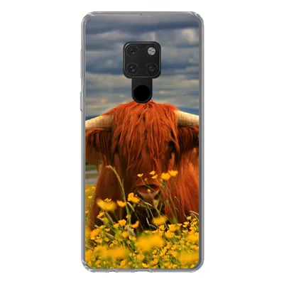 Produktbild von MuchoWow® Handyhülle Schutzhülle Hülle für Huawei P40 Lite Schottischer Highlander - Tiere - Blumen Silikon Softcase Handy Hülle - Handy