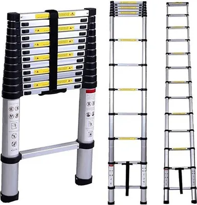 Produktbild von Famanu Aluminium Teleskopleiter mit Stabilisierung - 3,8 m