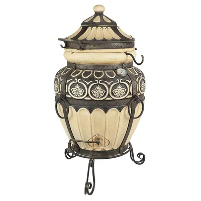 Produktbild von Premium Tandoor Ofen Griechenland XL – Traditioneller Schamottofen für Fleisch, Brot, Pizza & mehr. Hochwertig, robust Schamott-Tonofen für Garten.