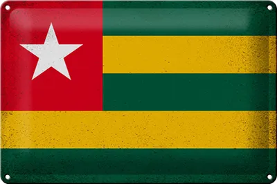 Produktbild von Blechschild Flagge Togo 30x20cm Flag of Togo Vintage