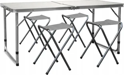 Image de Table de camping Table de jardin pliante 60x120x70cm Table pliante Table de pique-nique ; blanche