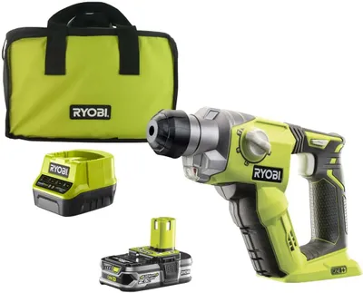 Immagine prodotto di RYOBI - 18V ONE+ SDS+ Hammer Drill - 4 modes - 1.3 Joules Epta + 2.5 Ah battery - charger. carrying bag - R18SDS-125S