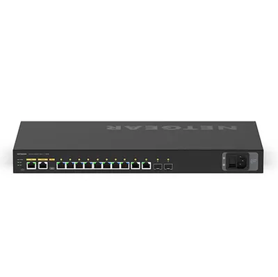 Zdjęcie produktu dla NETGEAR M4250-10G2XF-PoE++, Zarządzany, L2/L3, Gigabit Ethernet (10/100/1000), Obsługa PoE, Możliwości montowania w stelażu, 1U