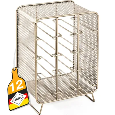 Produktbild von HAKU Flaschenregal Weinregal gold - Metall, B/H/T: 30x46x24 cm