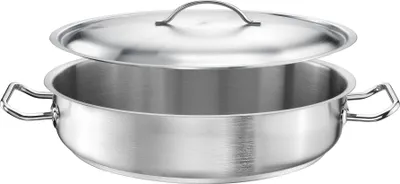 Produktbild von TOMGAST Niedriger Topf 40 cm PRO mit Deckel – Hochwertiger Kochtopf für Eintöpfe, Saucen und Beilagen