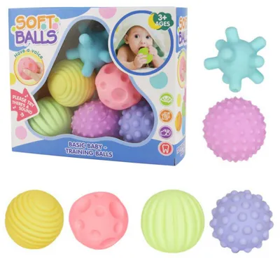 Image de Balles sensorielles pour enfants, éducatives, douces, colorées, 6 pièces