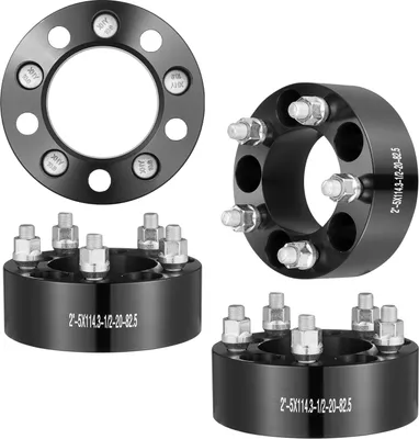Obrázok produktu pre VEVOR dištančné podložky pod kolesá, adaptér na kolesá 2 palce 5 x 4,5 palca, 5 kolíkov, kované dištančné podložky, otvor 82,5 mm, dištančné podložky so stredovým nábojom 1/2 palca 20, vhodné pre Jeep Ford 84-18