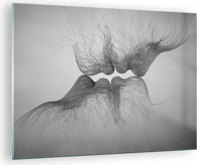 Produktbild von Bilder auf glas - Einteilig - Kuss Liebe Paar - 70x50cm - Glasbilder - Wandbilder - Bilder - zum Aufhängen bereit - Wanddekoration aus Glas - Glas Bilder - Wandbild auf Glas - GAA70x50-4967
