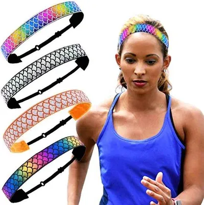 Produktbild von Famanu Elastische Yoga-Haarband - Verstellbar, Schwarz, 4er-Pack