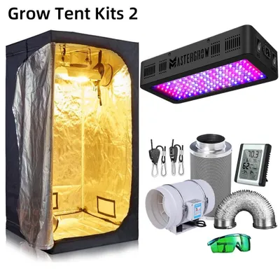 Obrázok produktu pre Hydroponická pestovacia skrinka – kompletná súprava na pestovanie – LED rastová lampa s plným spektrom – 120 × 60 × 150 cm – bez regulácie intenzity
