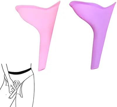 Produktbild von PolkaHome® Tragbarer Urintrichter für Frauen – 2 Stück – Silikon-Urinoir für Outdoor, Camping und Reisen – Wiederverwendbar