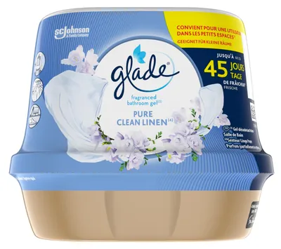 Image de Gel parfumant pour salle de bain Glade Clean Linen, paquet de 8 x