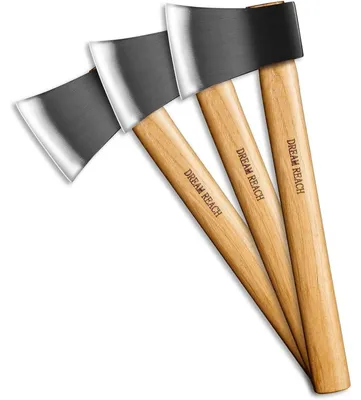 Productafbeelding van Axt Wikinger, handgesmeed, leren holster voor overlevingstools, lichtbruin, 3 stuks