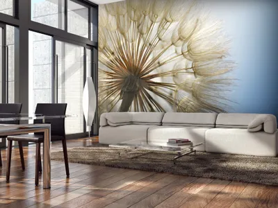 Produktbild von Vlies Fototapete PusteBlumen Natur Landschaft Blumen blau 400x280 cm – Moderne Vliestapete, Tapete für Wohnzimmer, Wanddeko, Flur b-B-0059-a-b