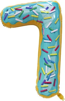 Produktbild von Folienballon Zahl 7, ca. 100 cm, Donut