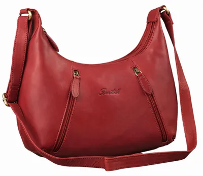 Produktbild von Benthill Damen Handtasche Leder - Damentasche aus Rindsleder - Umhängetasche mit Reißverschluss - Vintage Frauen Schultertasche