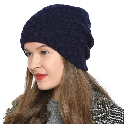 Produktbild von DonDon Damen Slouch Beanie Wintermütze mit sehr weichem Innenfutter - dunkelblau navy