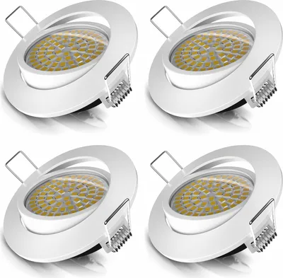 Produktbild von Brandson 4x LED Einbaustrahler schwenkbar Warmweiß 3000K Deckenspot / Deckenstrahler 5W - 320 Lumen