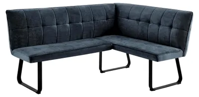 Produktbild von Eckbank TALEA/Webstoffbezug in dunkelgrau, Gestell in schwarz, L-Form, langer Schenkel rechts, komfortable Nosaqfederung, Sitzbank, Essbank, Maße: 128 x 168, H 93,5 cm