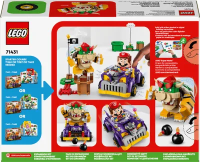 Zdjęcie produktu dla LEGO Super Mario Muscle car Bowsera – zestaw rozszerzający, zabawka kolekcjonerska do budowania dla chłopców i dziewczynek, dzieci od 8 lat, z wyścigówką i figurką Bowsera, prezent dla graczy, 71431
