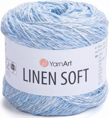Produktbild von YarnArt Linen Soft Garn 100g Blau - Viskose Baumwolle Leinen Mischung