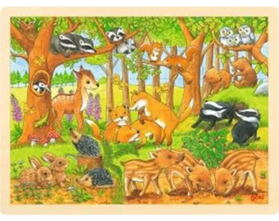 Produktbild von Einlegepuzzle Tierkinder im Wald