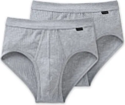Produktbild von Schiesser 2er Pack Baumwolle Essentials Authentic Slip / Unterhose Flexibel und formstabil, Mit stilvollem Nadelzug, In perfekt sitzender, elastischer Single-Jersey-Qualität