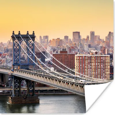 Produktbild von MuchoWow® Poster Manhattan-Brücke in New York 100x100 cm - Babyzimmer