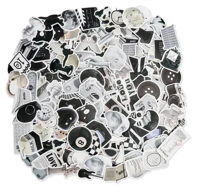 122 Vinyl-Sticker, schwarz/weiß, Vintage, wasserdicht