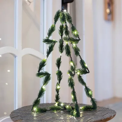 Zdjęcie produktu dla Choinka sztuczna świecąca zielona 30 LED 40 cm