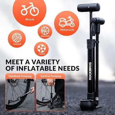 Produktbild von Famanu Tragbare Fahrradpumpe - Standpumpe mit Manometer, 120 psi Hochdruck