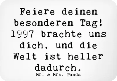 Produktbild von Mr. & Mrs. Panda magnet Spruch 1997 Geburtstag - Weiß - Geschenk, Geburtstagsfreude, haftmagnet, Pinnwandmagnet, Happy Birthday, Glückwunsch, Notizhalter, Geburtsjahr