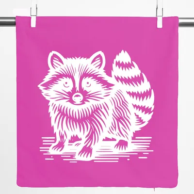 Produktbild von Huuraa Kissenbezug Waschbär Comic 40x40cm Fuchsia Baumwolle Dekokissenbezug Geschenkidee