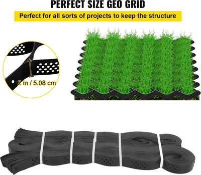 Produktbild von Rasengitter Platten 274x518 cm Kiesbodengitter, faltbares HDPE-Geozellen-Stabilisierungsgitter für Garten, Einfahrt, Parkplatz